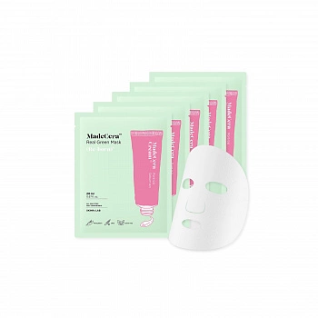 Тканевая маска зеленая 5шт. MadeCera Real Green Mask 5ea