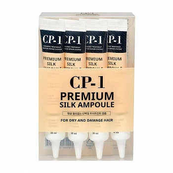 Несмываемая сыворотка для волос с протеинами шёлка 20мл*4 Premium Silk Ampoule 20ml*4