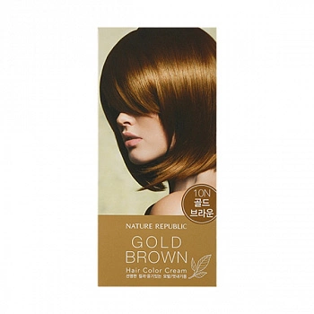 Крем-краска для волос (золотой коричневый) Hair & Nature Hair Color Cream Gold Brown
